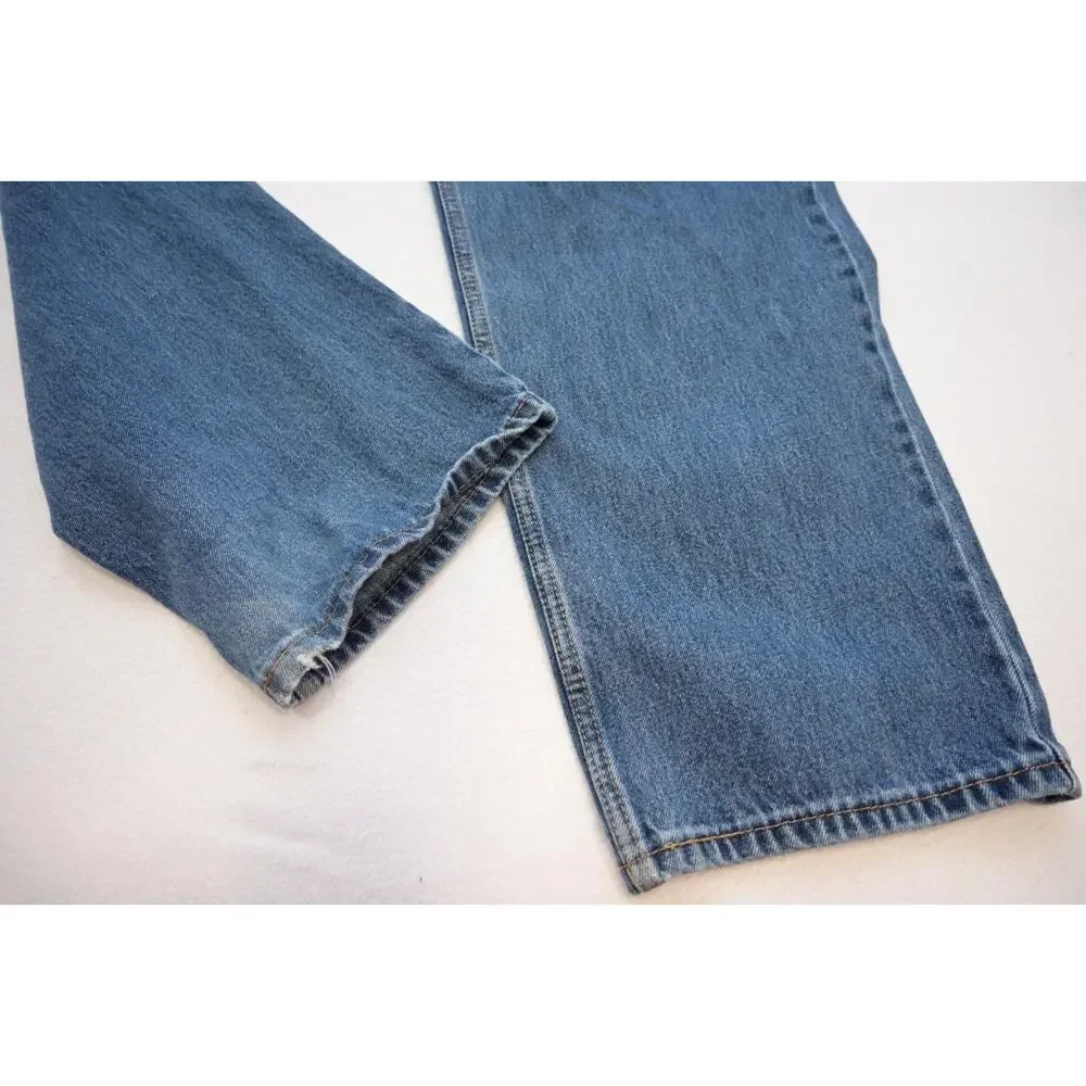 Levi's 550 Relaxed Fit Straight Rugged Blue Denim Jeans Mens‎ Size 42 x 32
